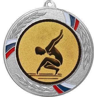 Медаль №30-1285 (Спортивная гимнастика, диаметр 70 мм (Медаль цвет серебро плюс жетон для вклейки) Место для вставок: обратная сторона диаметр 60 мм)