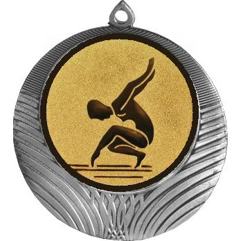 Медаль №30-8 (Художественная гимнастика, диаметр 70 мм (Медаль цвет серебро плюс жетон для вклейки) Место для вставок: обратная сторона диаметр 64 мм)
