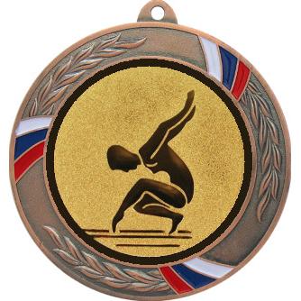 Медаль №30-1285 (Спортивная гимнастика, диаметр 70 мм (Медаль цвет бронза плюс жетон для вклейки) Место для вставок: обратная сторона диаметр 60 мм)