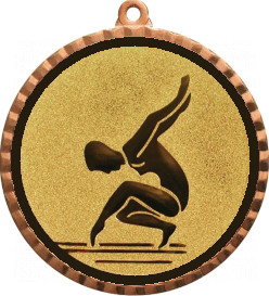 Медаль №30-8 (Гимнастика, диаметр 70 мм (Медаль цвет бронза плюс жетон для вклейки) Место для вставок: обратная сторона диаметр 64 мм)