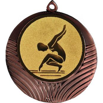 Медаль №30-8 (Художественная гимнастика, диаметр 70 мм (Медаль цвет бронза плюс жетон для вклейки) Место для вставок: обратная сторона диаметр 64 мм)