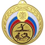 Медаль №31-196 (Гимнастика, диаметр 50 мм (Медаль цвет золото плюс жетон для вклейки) Место для вставок: обратная сторона диаметр 45 мм)