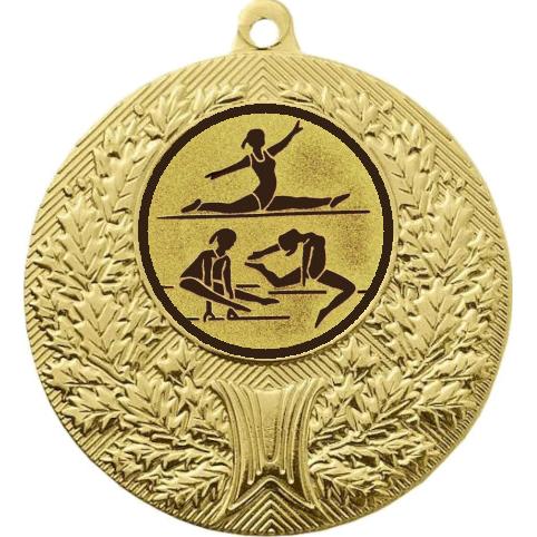 Медаль №31-192 (Спортивная гимнастика, диаметр 50 мм (Медаль цвет золото плюс жетон для вклейки) Место для вставок: обратная сторона диаметр 45 мм)