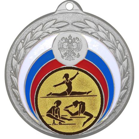 Медаль №31-196 (Гимнастика, диаметр 50 мм (Медаль цвет серебро плюс жетон для вклейки) Место для вставок: обратная сторона диаметр 45 мм)