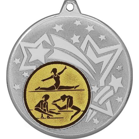 Медаль №31-1274 (Спортивная гимнастика, диаметр 45 мм (Медаль цвет серебро плюс жетон для вклейки) Место для вставок: обратная сторона диаметр 40 мм)