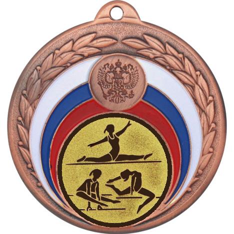 Медаль №31-196 (Спортивная гимнастика, диаметр 50 мм (Медаль цвет бронза плюс жетон для вклейки) Место для вставок: обратная сторона диаметр 45 мм)