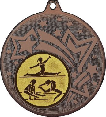 Медаль №31-27 (Гимнастика, диаметр 45 мм (Медаль цвет бронза плюс жетон для вклейки) Место для вставок: обратная сторона диаметр 39 мм)