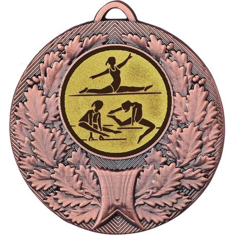 Медаль №31-192 (Спортивная гимнастика, диаметр 50 мм (Медаль цвет бронза плюс жетон для вклейки) Место для вставок: обратная сторона диаметр 45 мм)