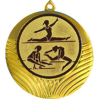 Медаль №31-8 (Спортивная гимнастика, диаметр 70 мм (Медаль цвет золото плюс жетон для вклейки) Место для вставок: обратная сторона диаметр 64 мм)