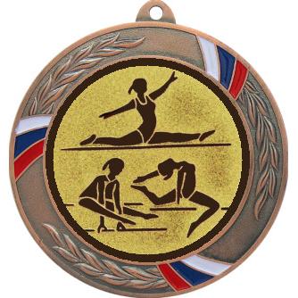 Медаль №31-1285 (Спортивная гимнастика, диаметр 70 мм (Медаль цвет бронза плюс жетон для вклейки) Место для вставок: обратная сторона диаметр 60 мм)