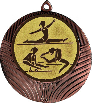 Медаль №31-8 (Гимнастика, диаметр 70 мм (Медаль цвет бронза плюс жетон для вклейки) Место для вставок: обратная сторона диаметр 64 мм)