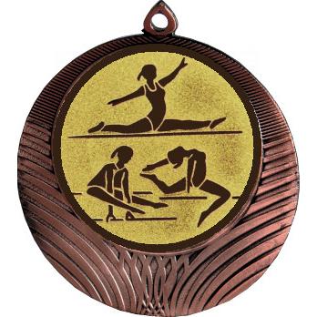 Медаль №31-8 (Спортивная гимнастика, диаметр 70 мм (Медаль цвет бронза плюс жетон для вклейки) Место для вставок: обратная сторона диаметр 64 мм)