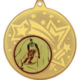 Медаль №33-1274 (Лыжный спорт, диаметр 45 мм (Медаль цвет золото плюс жетон для вклейки) Место для вставок: обратная сторона диаметр 40 мм)
