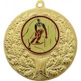 Медаль №33-192 (Лыжный спорт, диаметр 50 мм (Медаль цвет золото плюс жетон для вклейки) Место для вставок: обратная сторона диаметр 45 мм)