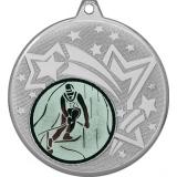 Медаль №33-1274 (Лыжный спорт, диаметр 45 мм (Медаль цвет серебро плюс жетон для вклейки) Место для вставок: обратная сторона диаметр 40 мм)