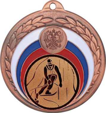 Медаль №33-196 (Лыжный спорт, диаметр 50 мм (Медаль цвет бронза плюс жетон для вклейки) Место для вставок: обратная сторона диаметр 45 мм)