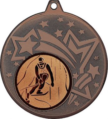 Медаль №33-27 (Лыжный спорт, диаметр 45 мм (Медаль цвет бронза плюс жетон для вклейки) Место для вставок: обратная сторона диаметр 39 мм)