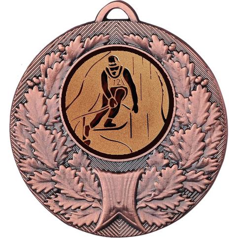 Медаль №33-192 (Горные лыжи, диаметр 50 мм (Медаль цвет бронза плюс жетон для вклейки) Место для вставок: обратная сторона диаметр 45 мм)