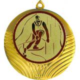 Медаль №33-1302 (Лыжный спорт, диаметр 56 мм (Медаль цвет золото плюс жетон для вклейки) Место для вставок: обратная сторона диаметр 50 мм)