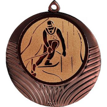Медаль №33-1302 (Лыжный спорт, диаметр 56 мм (Медаль цвет бронза плюс жетон для вклейки) Место для вставок: обратная сторона диаметр 50 мм)