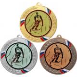 Комплект медалей №33-1285 (Лыжный спорт, диаметр 70 мм (Три медали плюс три жетона для вклейки) Место для вставок: обратная сторона диаметр 60 мм)