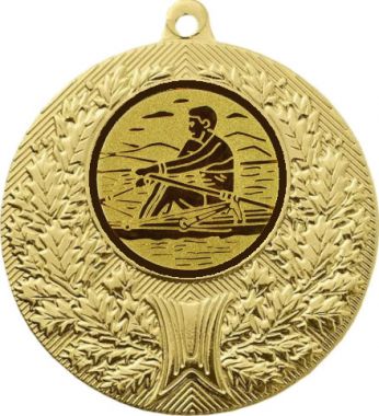 Медаль №34-192 (Гребля, диаметр 50 мм (Медаль цвет золото плюс жетон для вклейки) Место для вставок: обратная сторона диаметр 45 мм)