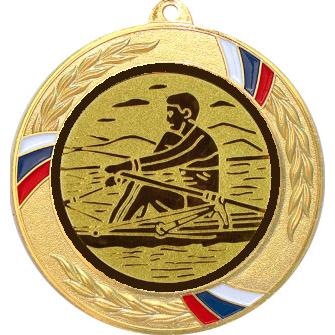 Медаль №34-1285 (Гребля, диаметр 70 мм (Медаль цвет золото плюс жетон для вклейки) Место для вставок: обратная сторона диаметр 60 мм)