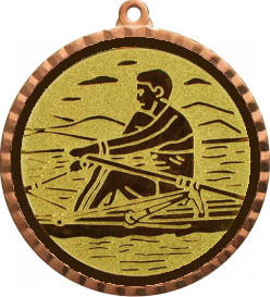 Медаль №34-8 (Гребля, диаметр 70 мм (Медаль цвет бронза плюс жетон для вклейки) Место для вставок: обратная сторона диаметр 64 мм)