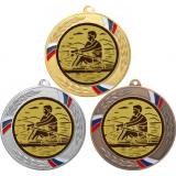 Комплект медалей №34-1285 (Гребля, диаметр 70 мм (Три медали плюс три жетона для вклейки) Место для вставок: обратная сторона диаметр 60 мм)
