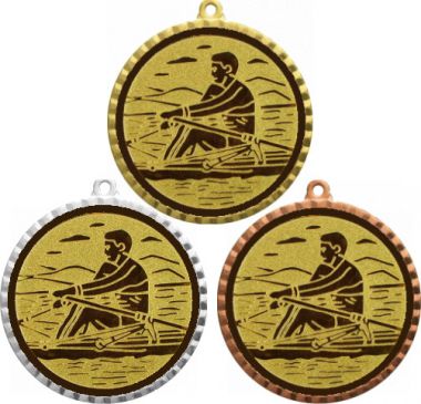 Комплект медалей №34-1302 (Гребля, диаметр 56 мм (Три медали плюс три жетона для вклейки) Место для вставок: обратная сторона диаметр 50 мм)