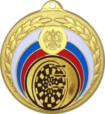 Медаль №35-196 (Дартс, диаметр 50 мм (Медаль цвет золото плюс жетон для вклейки) Место для вставок: обратная сторона диаметр 45 мм)