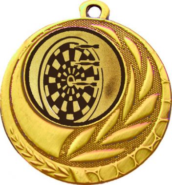 Медаль №35-27 (Дартс, диаметр 45 мм (Медаль цвет золото плюс жетон для вклейки) Место для вставок: обратная сторона диаметр 39 мм)