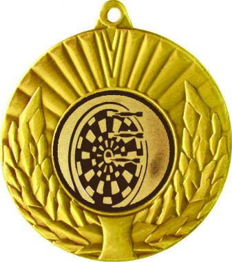 Медаль №35-192 (Дартс, диаметр 50 мм (Медаль цвет золото плюс жетон для вклейки) Место для вставок: обратная сторона диаметр 45 мм)