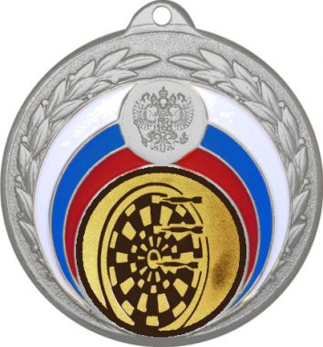 Медаль №35-196 (Дартс, диаметр 50 мм (Медаль цвет серебро плюс жетон для вклейки) Место для вставок: обратная сторона диаметр 45 мм)