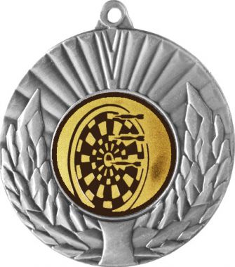 Медаль №35-192 (Дартс, диаметр 50 мм (Медаль цвет серебро плюс жетон для вклейки) Место для вставок: обратная сторона диаметр 45 мм)
