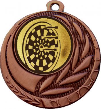 Медаль №35-27 (Дартс, диаметр 45 мм (Медаль цвет бронза плюс жетон для вклейки) Место для вставок: обратная сторона диаметр 39 мм)
