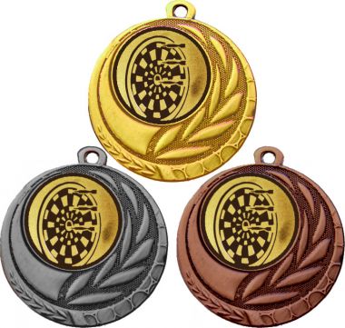 Комплект медалей №35-1274 (Дартс, диаметр 45 мм (Три медали плюс три жетона для вклейки) Место для вставок: обратная сторона диаметр 40 мм)