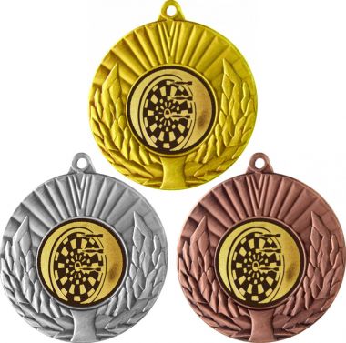 Комплект медалей №35-192 (Дартс, диаметр 50 мм (Три медали плюс три жетона для вклейки) Место для вставок: обратная сторона диаметр 45 мм)