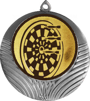 Медаль №35-1302 (Дартс, диаметр 56 мм (Медаль цвет серебро плюс жетон для вклейки) Место для вставок: обратная сторона диаметр 50 мм)