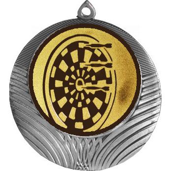 Медаль №35-8 (Дартс, диаметр 70 мм (Медаль цвет серебро плюс жетон для вклейки) Место для вставок: обратная сторона диаметр 64 мм)