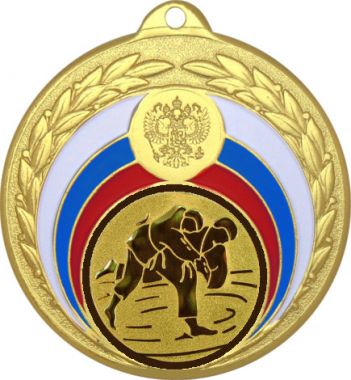 Медаль №36-196 (Дзюдо, диаметр 50 мм (Медаль цвет золото плюс жетон для вклейки) Место для вставок: обратная сторона диаметр 45 мм)