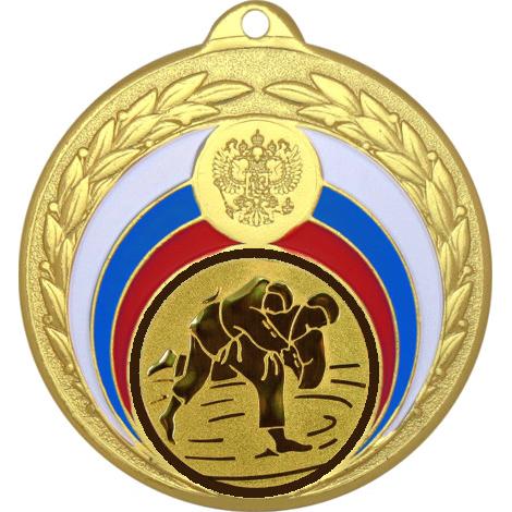 Медаль №36-196 (Дзюдо, диаметр 50 мм (Медаль цвет золото плюс жетон для вклейки) Место для вставок: обратная сторона диаметр 45 мм)