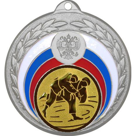 Медаль №36-196 (Дзюдо, диаметр 50 мм (Медаль цвет серебро плюс жетон для вклейки) Место для вставок: обратная сторона диаметр 45 мм)