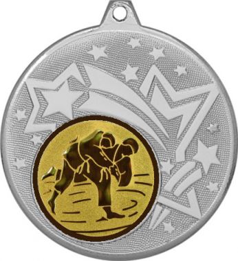 Медаль №36-1274 (Дзюдо, диаметр 45 мм (Медаль цвет серебро плюс жетон для вклейки) Место для вставок: обратная сторона диаметр 40 мм)