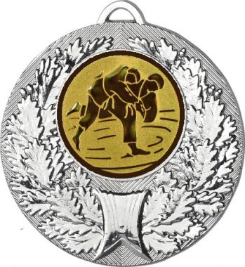 Медаль №36-192 (Дзюдо, диаметр 50 мм (Медаль цвет серебро плюс жетон для вклейки) Место для вставок: обратная сторона диаметр 45 мм)