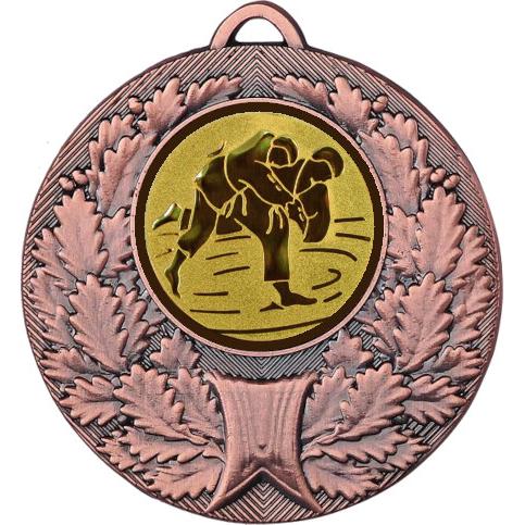 Медаль №36-192 (Дзюдо, диаметр 50 мм (Медаль цвет бронза плюс жетон для вклейки) Место для вставок: обратная сторона диаметр 45 мм)