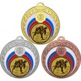 Комплект медалей №36-196 (Дзюдо, диаметр 50 мм (Три медали плюс три жетона для вклейки) Место для вставок: обратная сторона диаметр 45 мм)