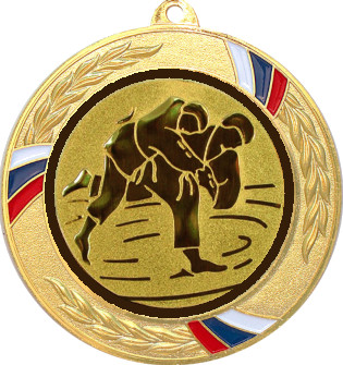 Медаль №36-1285 (Дзюдо, диаметр 70 мм (Медаль цвет золото плюс жетон для вклейки) Место для вставок: обратная сторона диаметр 60 мм)