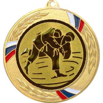 Медаль №36-1285 (Дзюдо, диаметр 70 мм (Медаль цвет золото плюс жетон для вклейки) Место для вставок: обратная сторона диаметр 60 мм)