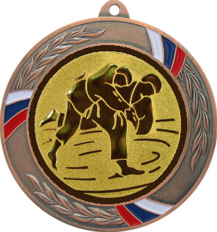 Медаль №36-1285 (Дзюдо, диаметр 70 мм (Медаль цвет бронза плюс жетон для вклейки) Место для вставок: обратная сторона диаметр 60 мм)